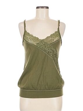 Vintage Y2K Hollister 2000s Lace Trim V Neck Tank Top